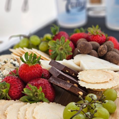 a close up of food on a plate