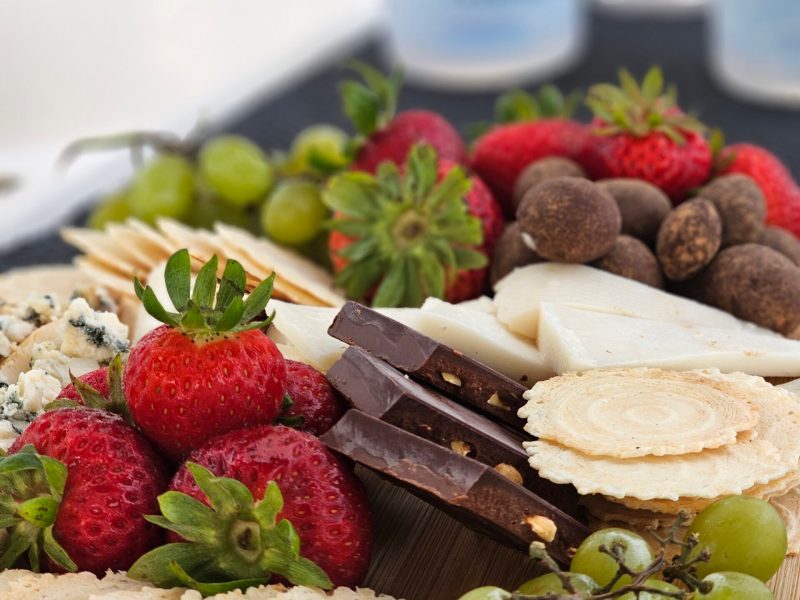 a close up of food on a plate