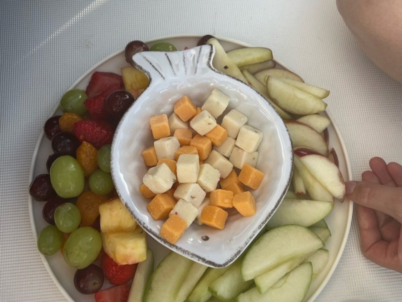 a bowl of fruit on a plate