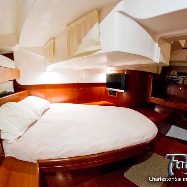 a large bed sitting in a room