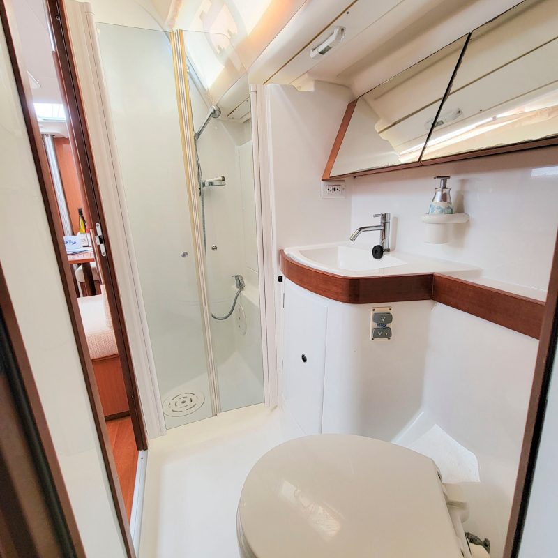 a close up of a shower in a small room