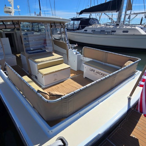a large ship in the water