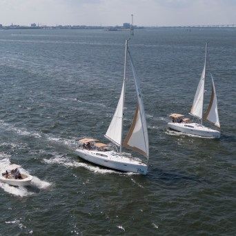 a small boat in a body of water