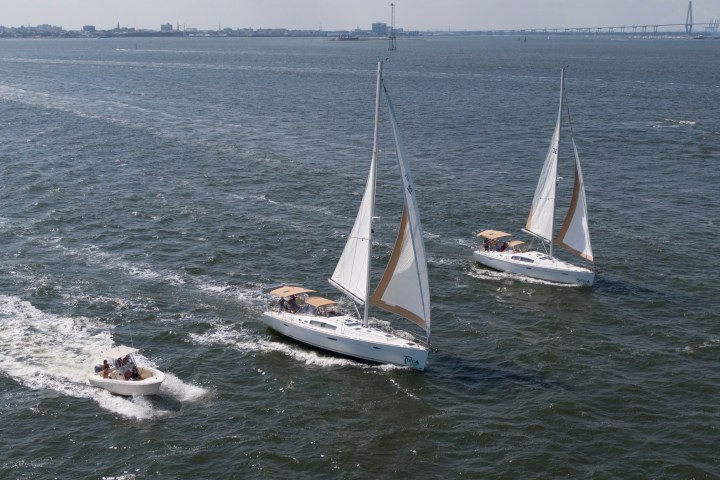 a small boat in a body of water