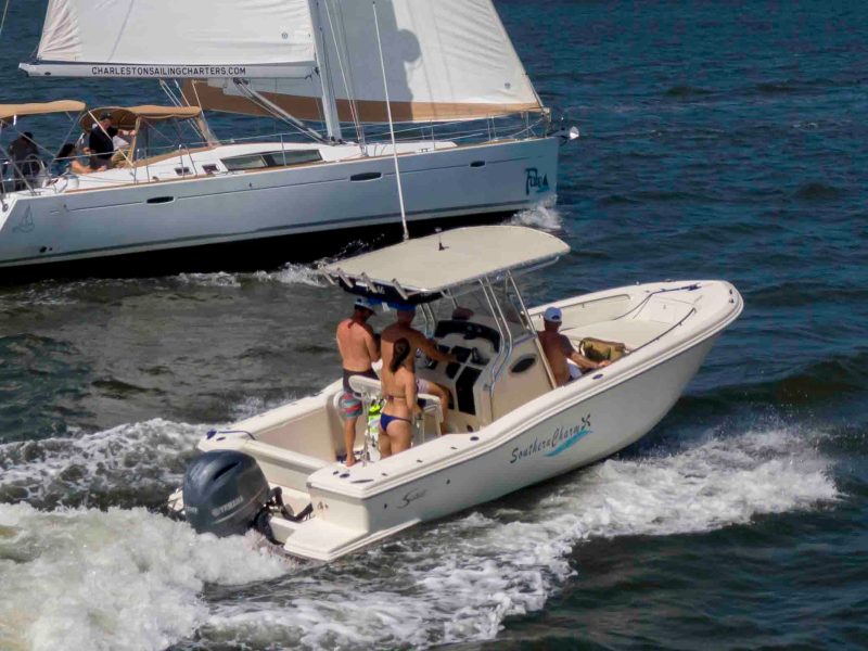 a small boat in a body of water